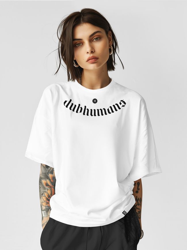 Women's T-shirt Oversize “Gothic”, White, XS-S