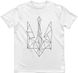 Men's T-shirt "Ukraine Line" with a Trident Coat of Arms, White, XS
