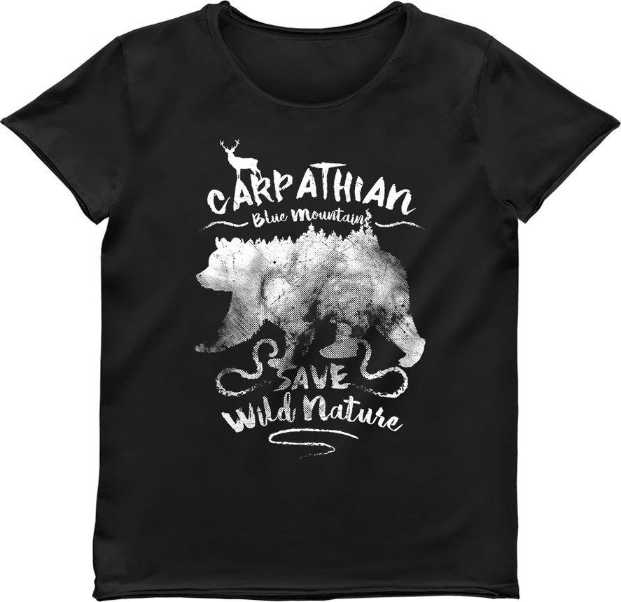 Women's T-shirt "Carpathian Blue Mountains", Black, M