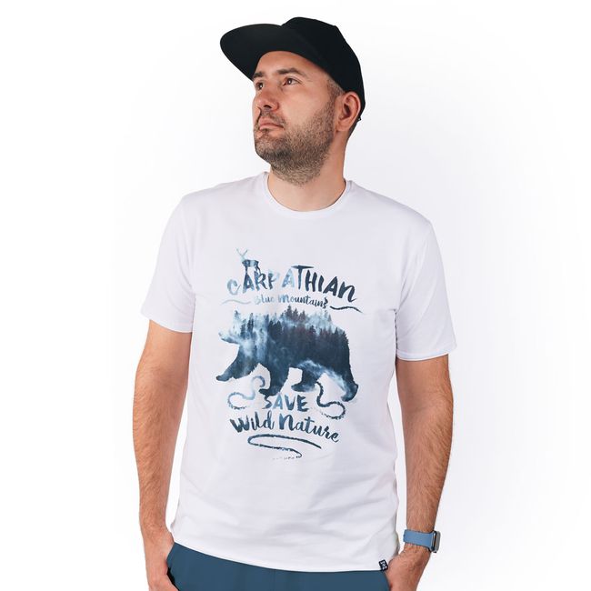 Men's T-shirt "Carpathian Blue Mountains", White, XS