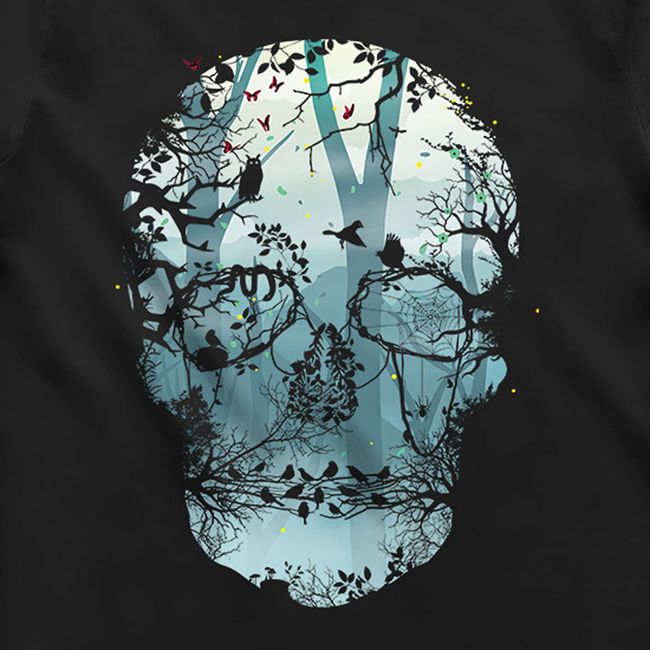 Men's T-shirt "Forest Skull", Black, M