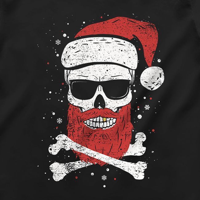 Women's T-shirt "Santa Skull", Black, S