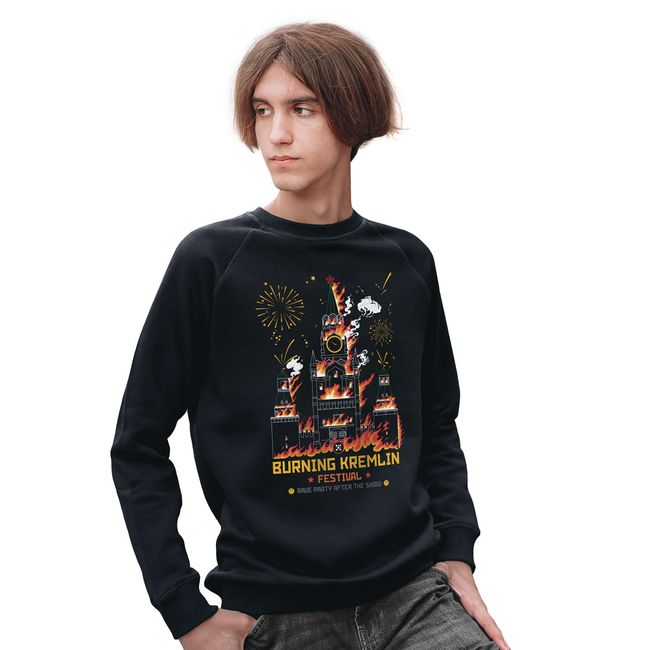Men's Sweatshirt "Burning Kremlin Festival", Black, M