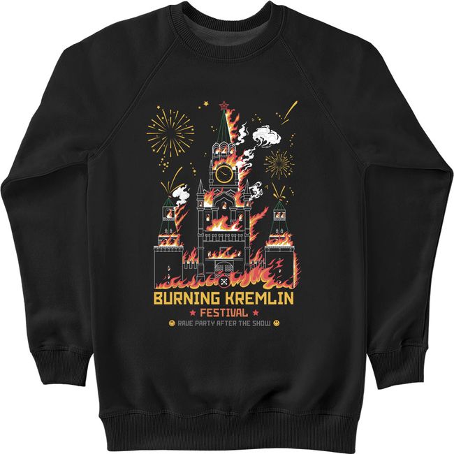 Men's Sweatshirt "Burning Kremlin Festival", Black, M