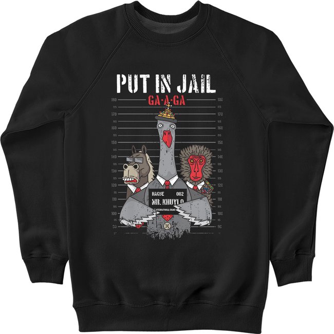 Women's Sweatshirt "Put In Jail” Warm with Fleece, Black, M