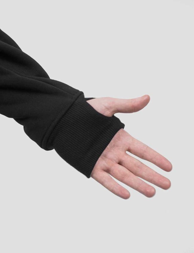 Костюм мужской со сменным патчем "Dubhumans" худи на молнии и штаны, Черный, 2XS, XS (99 см)