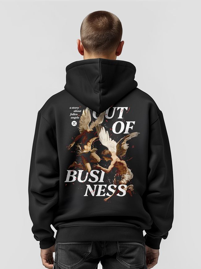 Men's Hoodie "Angels Out of Business", Black, M-L