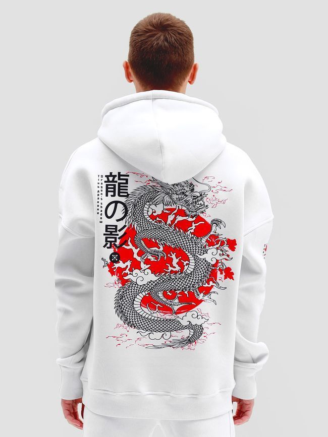 Худі унісекс "Тінь дракона", Білий, XL-2XL