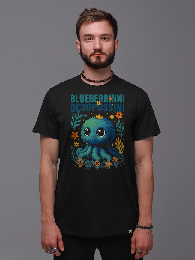 Men's T-shirt "Blueberrinni Octopussini", Black, XL