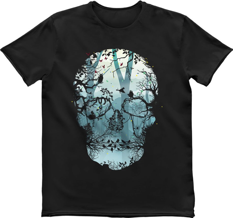 Men's T-shirt "Forest Skull", Black, M