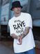 Men's T-shirt Oversize “We will Rave on Khuylo’s Grave”, White, XS-S