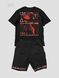 Men’s Oversize Suit - Shorts and T-shirt “Machine”, Black, 2XS