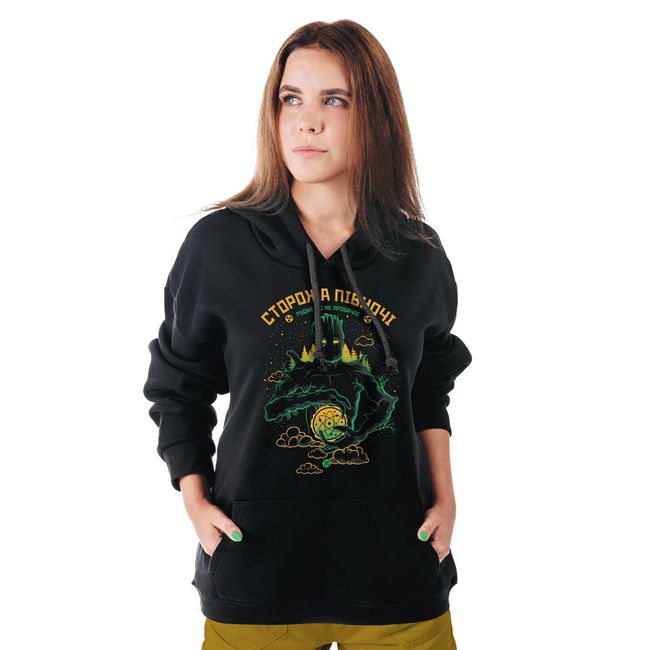 Women's Hoodie “The Guard of the North, Red Forest Doesn’t Forgive”, Black, M-L
