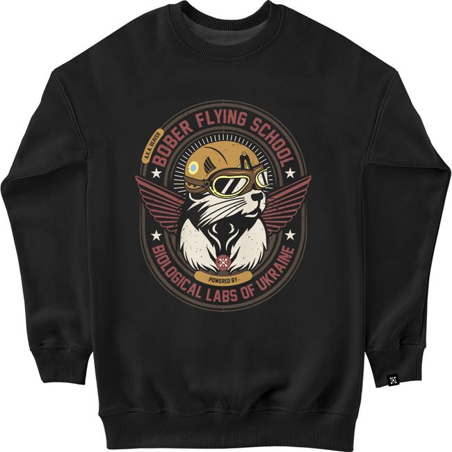 Men's Sweatshirt “Bober Flying School”, Black, M