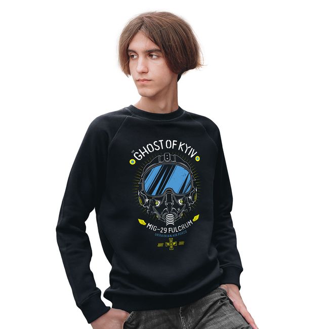 Men's Sweatshirt "The Ghost of Kyiv", Black, M