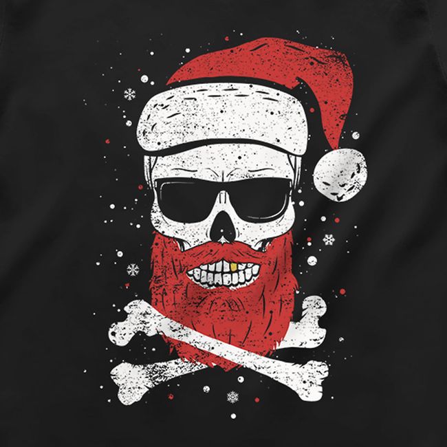 Women's T-shirt "Santa Skull", Black, M