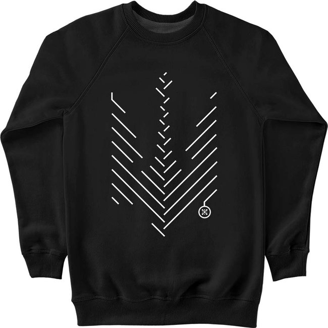 Women's Sweatshirt “Minimalistic Trident” with a Trident Coat of Arms, Black, M