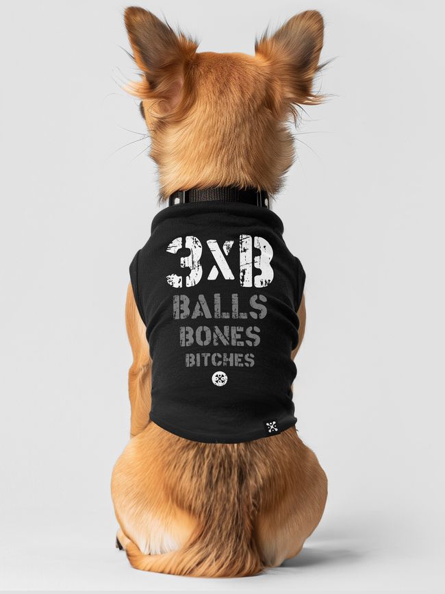 Dog's T-shirt "3XB", Black, XS