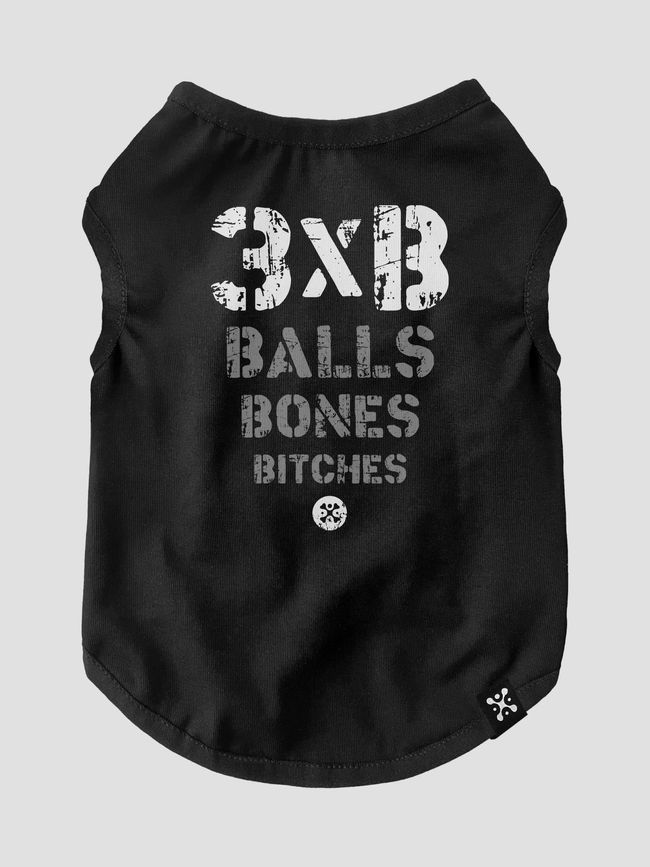 Dog's T-shirt "3XB", Black, XS