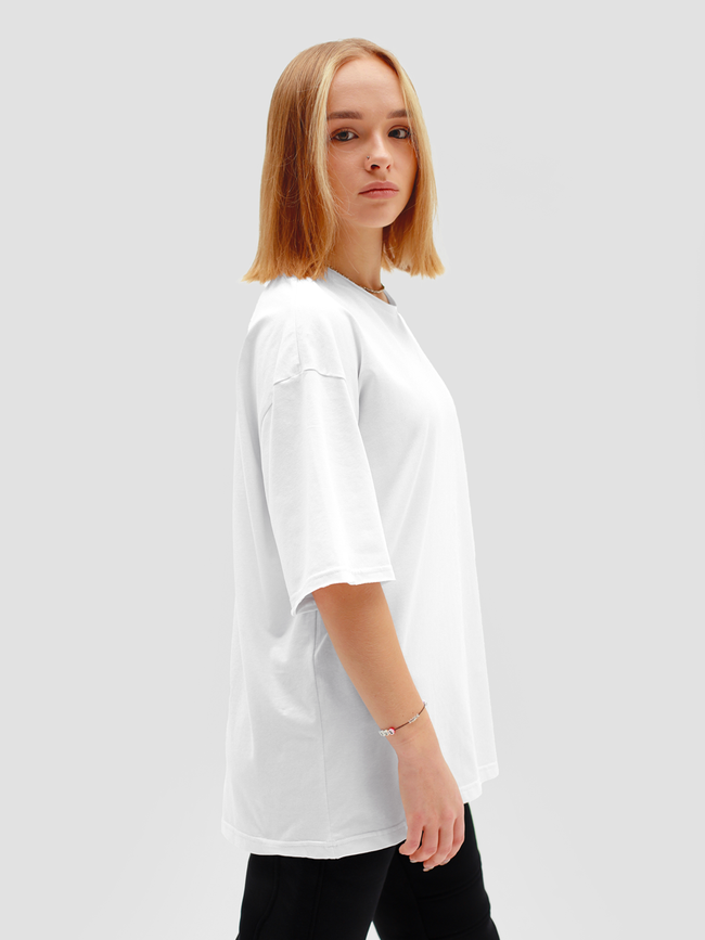 Women's T-shirt Oversize “Shadow of the Dragon”, White, XS-S