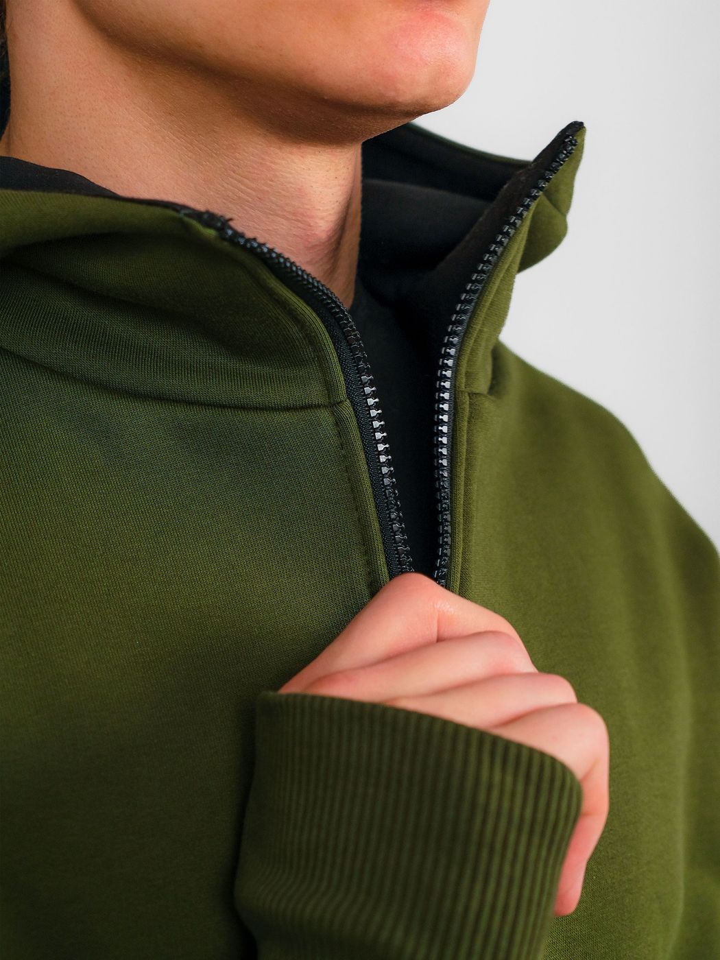 Men's tracksuit set Hoodie with a zipper and Pants Green, Green, M-L, L (108 cm)