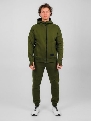 Костюм чоловічий худі на блискавці та штани Зелений, Зелений, M-L, L (108 см)