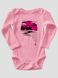 Kid's Bodysuite "Tractor steals a Tank", Sweet Pink, 56 (0-1 month)
