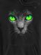 Kid's hoodie "Green-Eyed Cat", Black, XS (110-116 cm)
