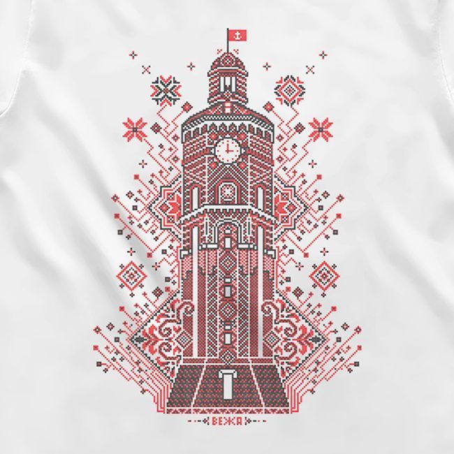 Men's T-shirt &ldquo;Vinnytsia Tower&rdquo;, White, S