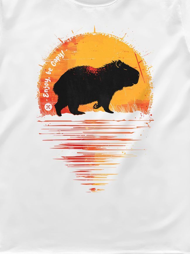 Women's T-shirt "Enjoy, be Capy (Capybara)", White, XS