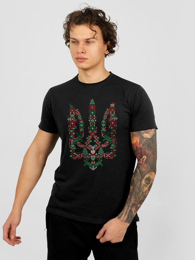 Men's T-shirt "New Year's Trident", Black, M