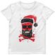 Women's T-shirt "Santa Skull", White, XS