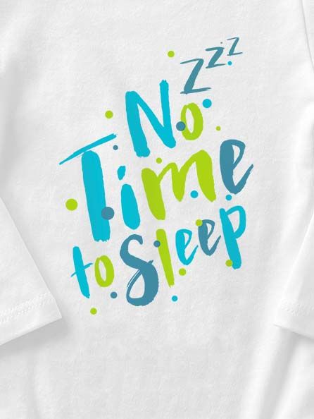 Kid's Bodysuite "No time to sleep", White, 68 (3-6 month)