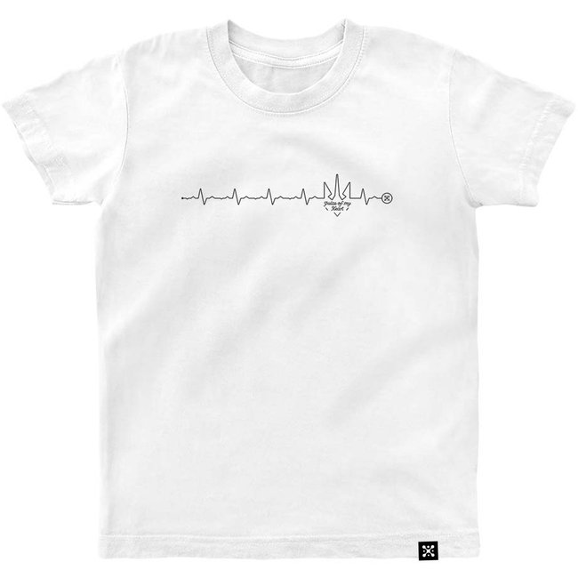 Kid's T-shirt “Pulse of My Heart”, White, XS (5-6 years)