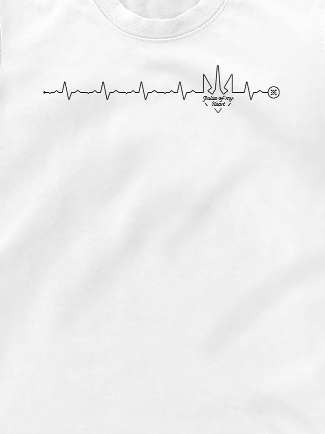 Kid's T-shirt “Pulse of My Heart”, White, XS (110-116 cm)