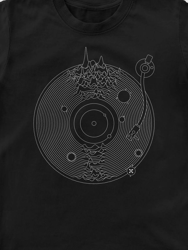 Футболка детская "Space Music", Черный, XS  (110-116 см)
