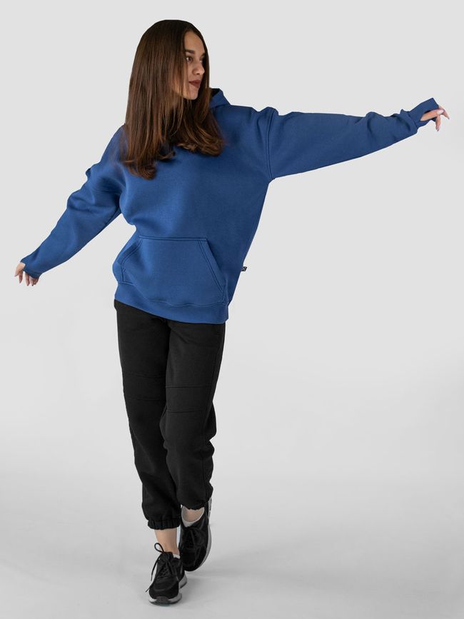 Костюм жіночий худі синій та штани, Синій, L (108 см)