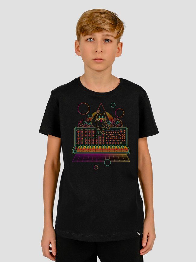 Футболка детская &ldquo;Кот x Синт&rdquo;, Черный, XS  (110-116 см)