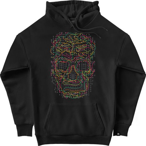 Men's Hoodie "Modular Skull", Black, M-L