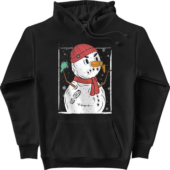 Women's Hoodie “Crazy Snowman”, Black, M-L