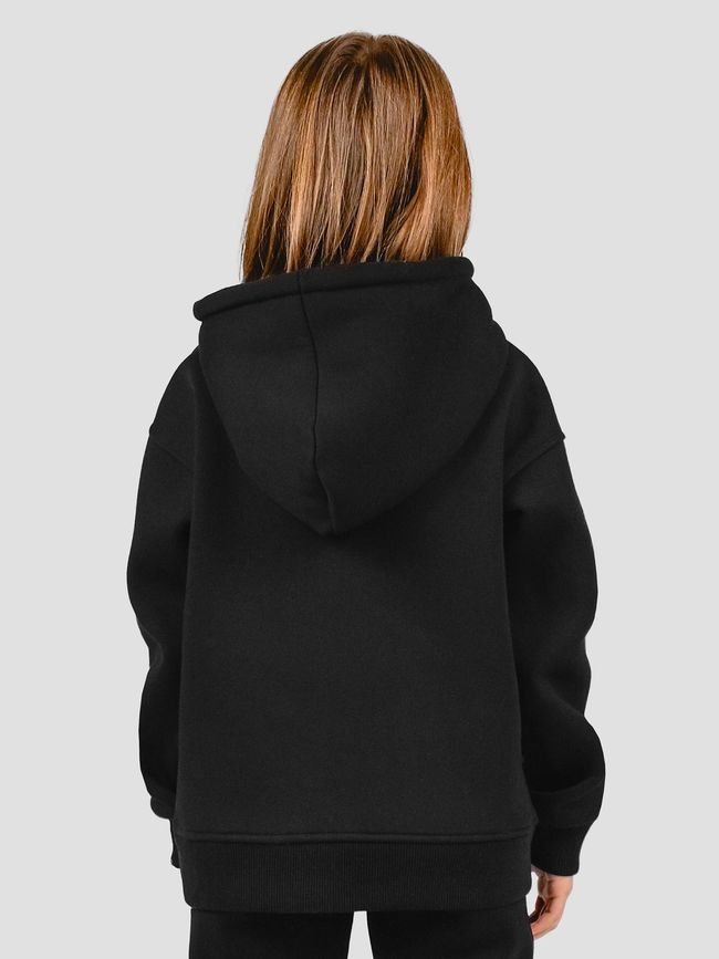 Kid's hoodie "Spacy Capy Mood (Capybara)", Black, XS (110-116 cm)