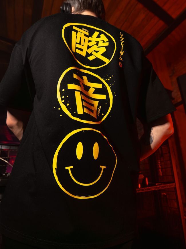 Men's T-shirt Oversize &ldquo;Japanese Acid Sound&rdquo;, Black, XS-S