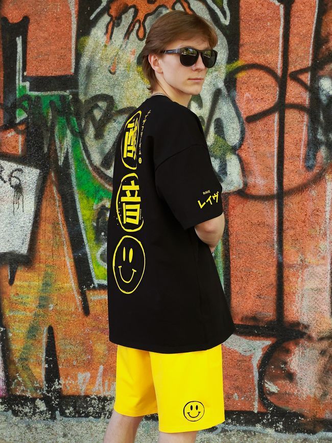 Men's T-shirt Oversize &ldquo;Japanese Acid Sound&rdquo;, Black, XS-S