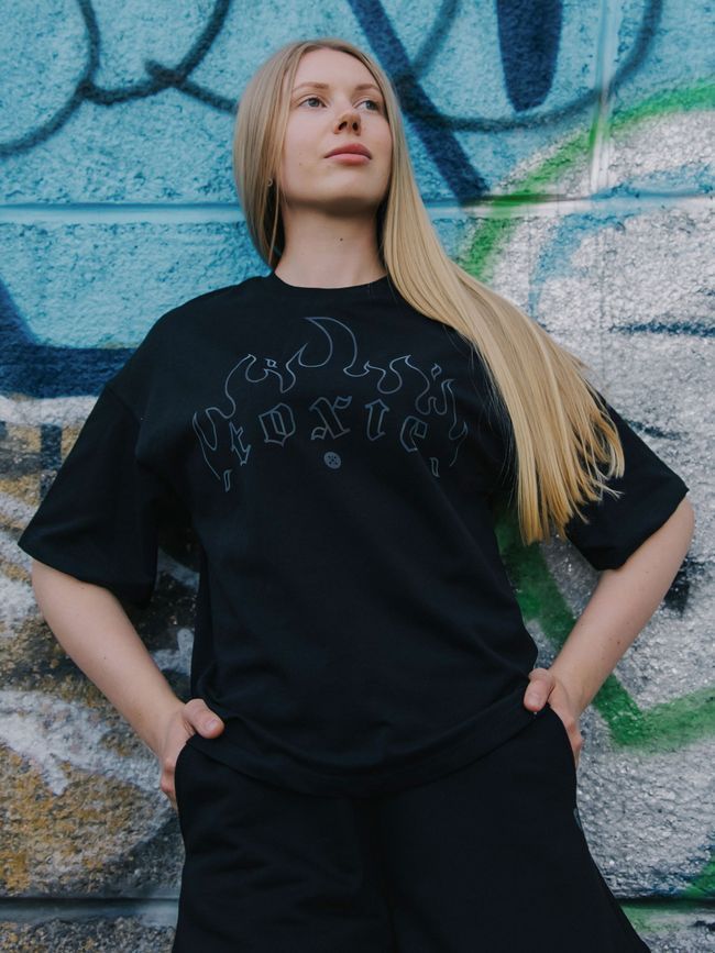 Футболка жіноча оверсайз &ldquo;Toxic&rdquo;, Чорний, S