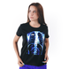 Women's T-shirt with “5G Microchip Detected”, Black, M