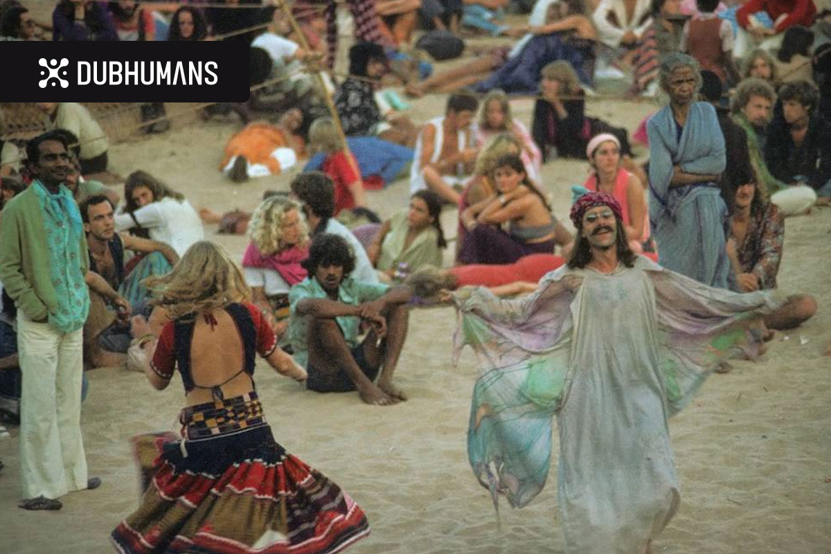 Full moon party morning, Anjuna, Goa, 1979 (Photo by Jacques Lastry).